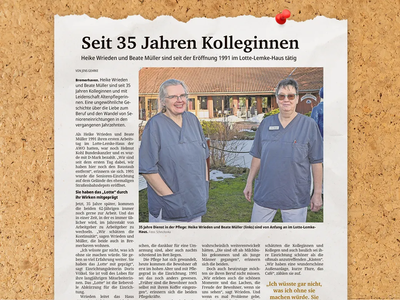 Das Bild zeigt einen Ausschnitt des Zeitungsartikels.